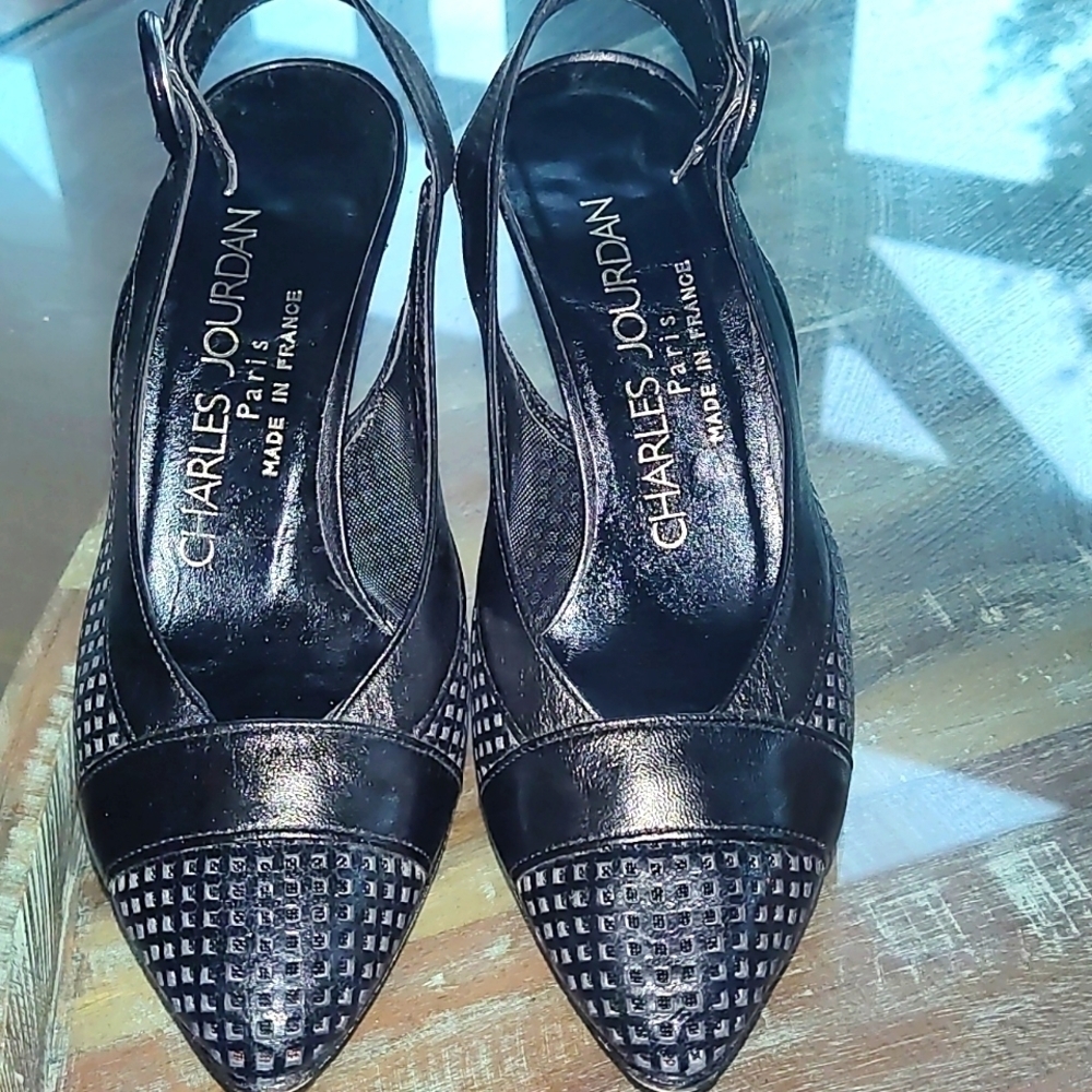 Rare Gorgeous Charles Jourdan Paris Sling Back Pumps Size 4B